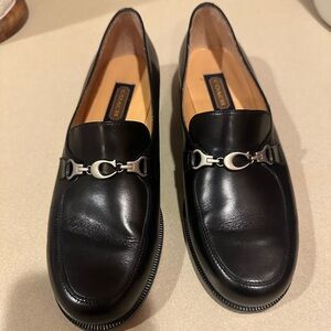 Coach Black Leather Loafers for Women